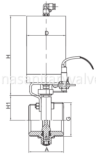 3A Food Grade Pneumatic Butterfly Valves Male end